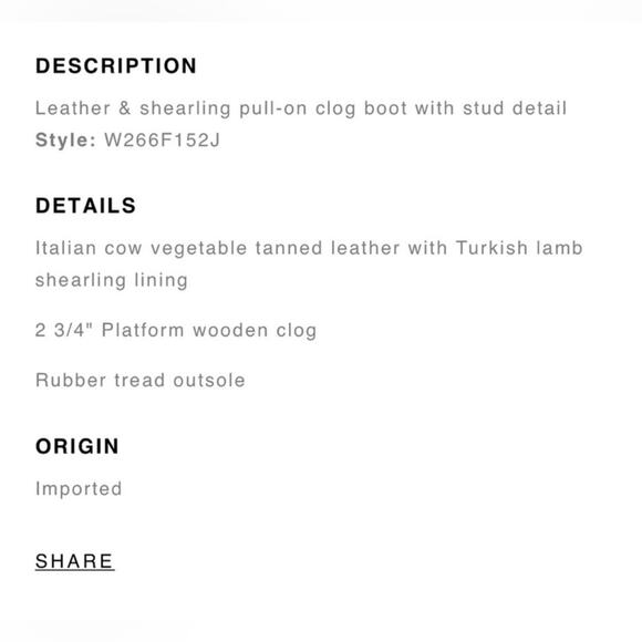 RAG AND BONE Boots Nelson Clog Black Leather Shearling 7.5 - Picture 10 of 10